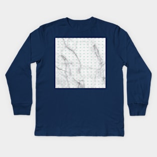 White Marble Abstract Mint Kids Long Sleeve T-Shirt